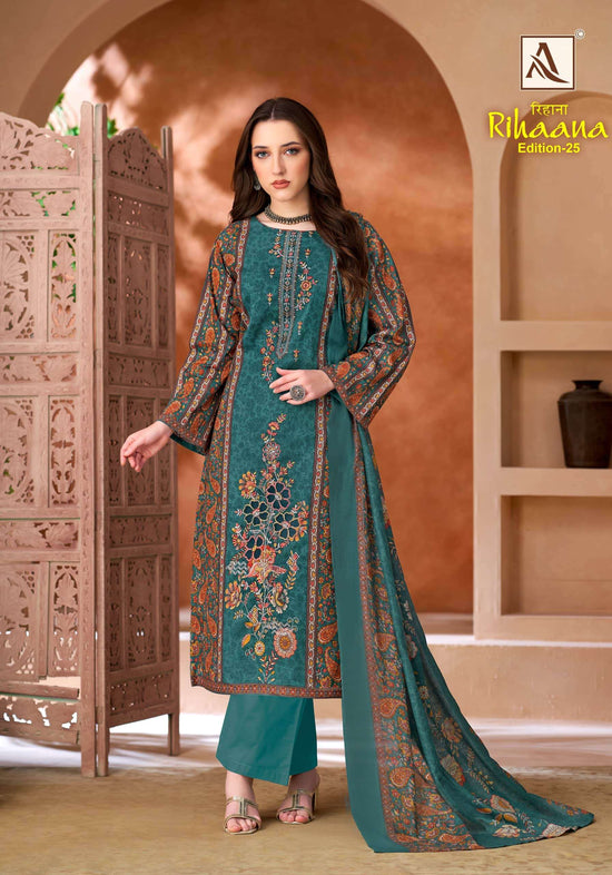 ALOK SUIT RIHAANA VOL-25 Cambric Cotton Pakistani Suit