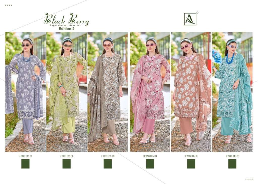 Alok Suit Black Berry Vol-02 (6 Pcs)