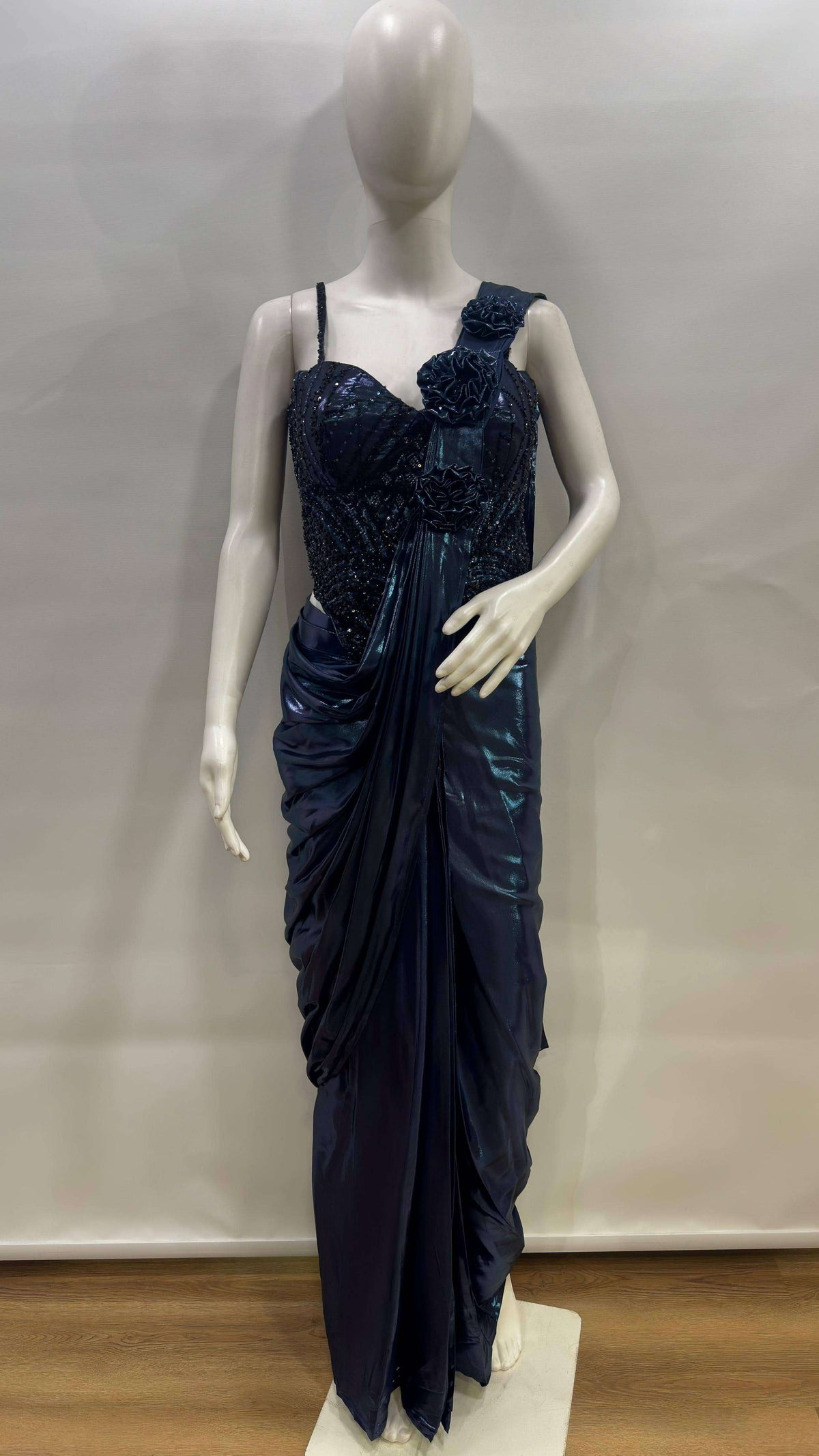 Amoha Trendz A-570 Fancy Embroidery Stitched Ready To Wear Saree