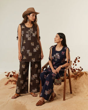 Amrah Wholesale Naisha K 1251 Rayon Discharge Print Mirror Work Co Ord Set