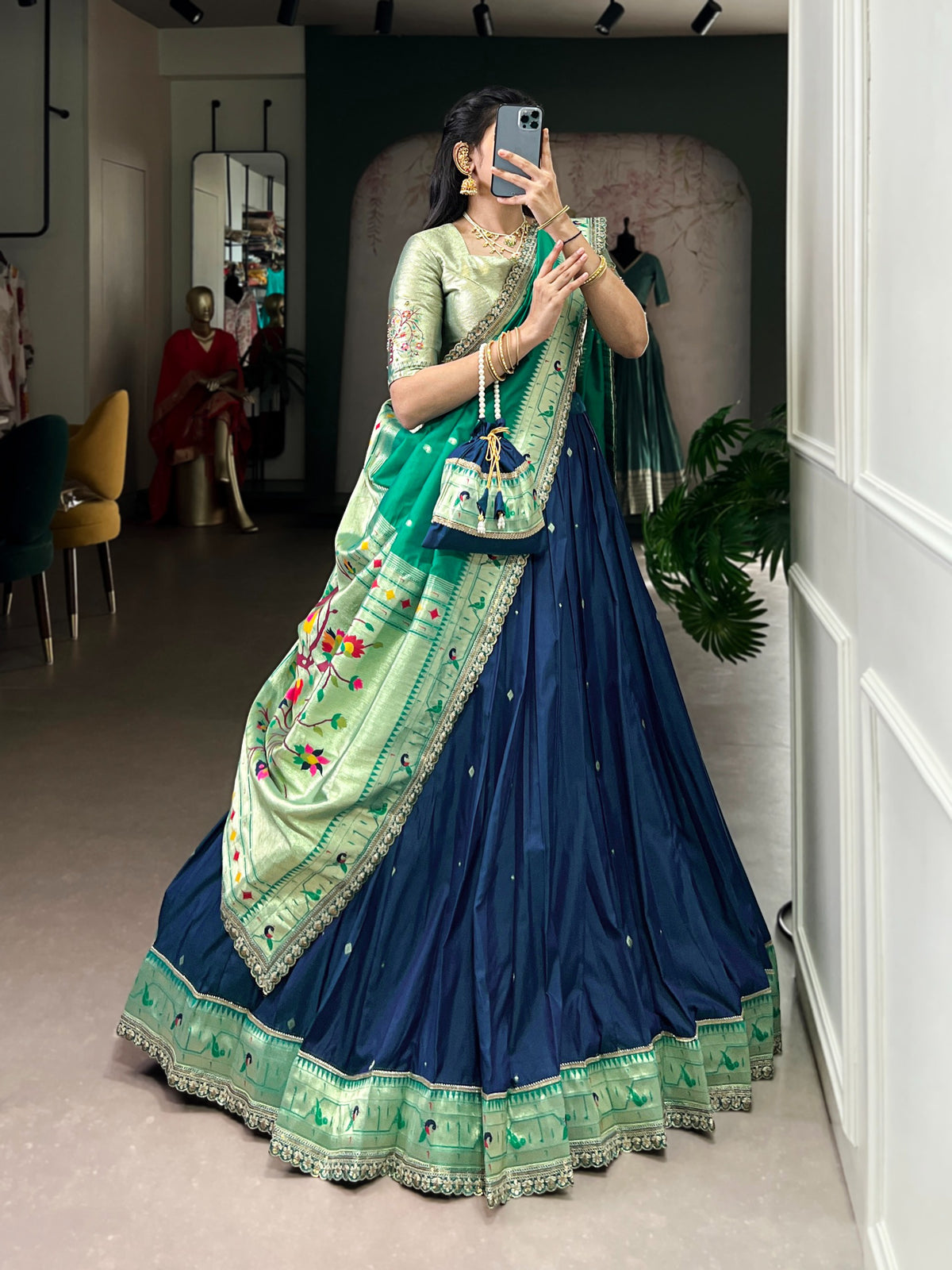 Amrah Wholesale Taraa L 2030 Paithani Silk Lehenga