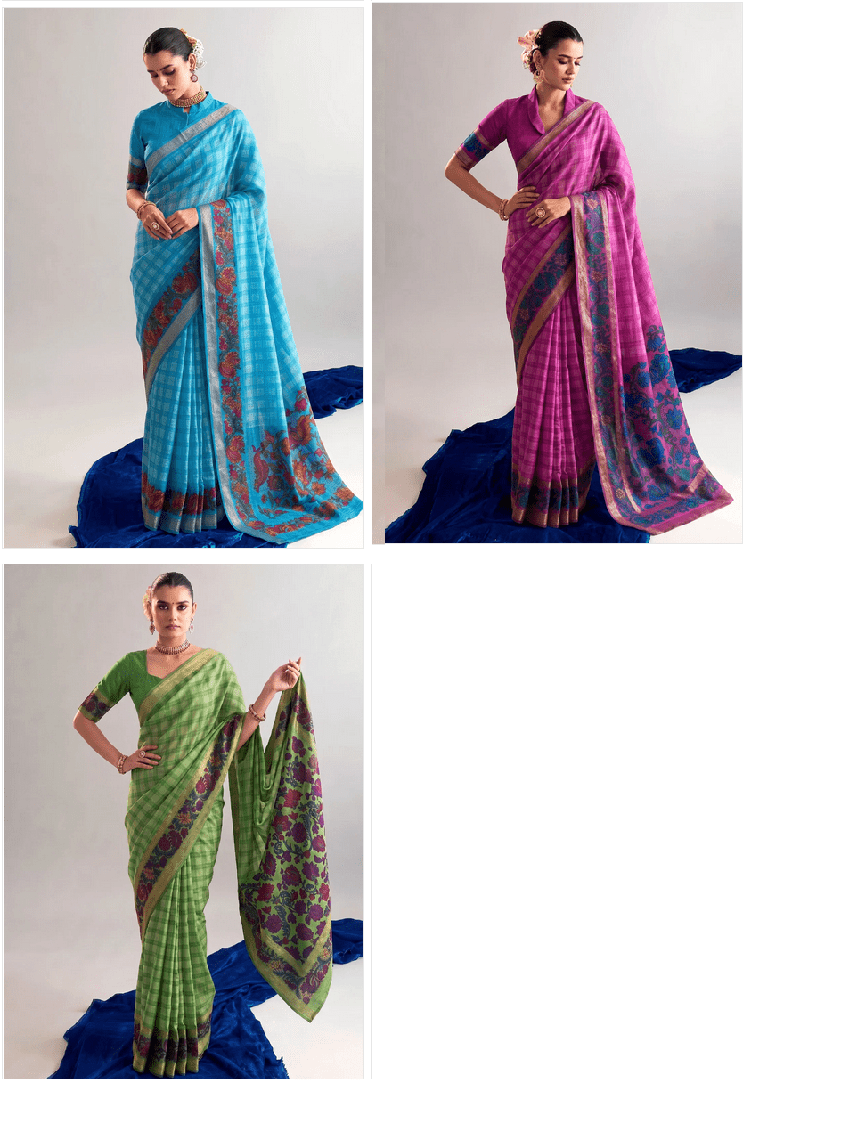 Amrah Wholesale Taraa L 7035 Polyester Viscose Chanderi Saree - Amrah Wholesale