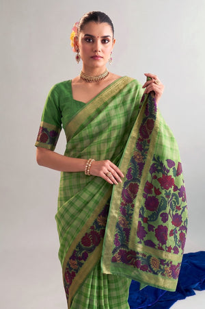 Amrah Wholesale Taraa L 7035 Polyester Viscose Chanderi Saree