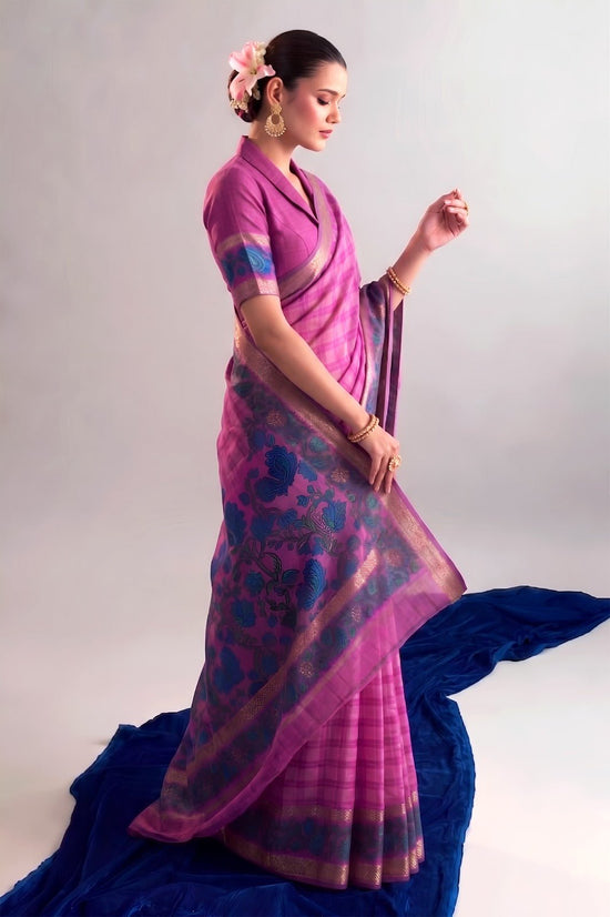 Amrah Wholesale Taraa L 7035 Polyester Viscose Chanderi Saree - Amrah Wholesale