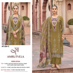 AMRUTVELA AT-204 Viscose Muslin Pakistani Suit