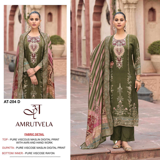 AMRUTVELA AT-204 Viscose Muslin Pakistani Suit