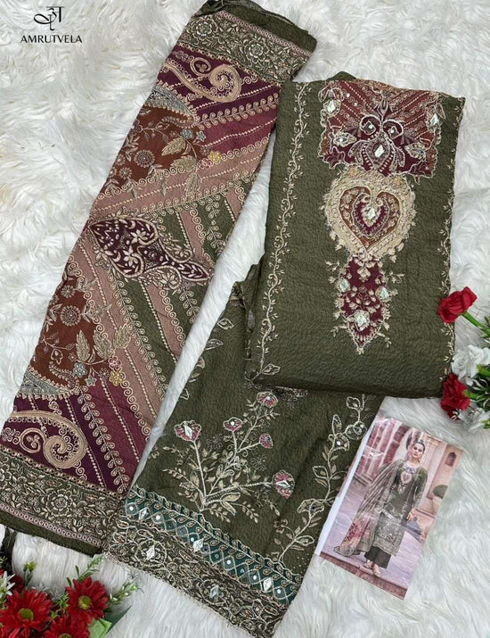 AMRUTVELA AT-204 Viscose Muslin Pakistani Suit