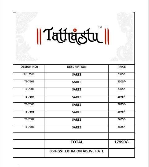 Tathastu  Anaara 7500