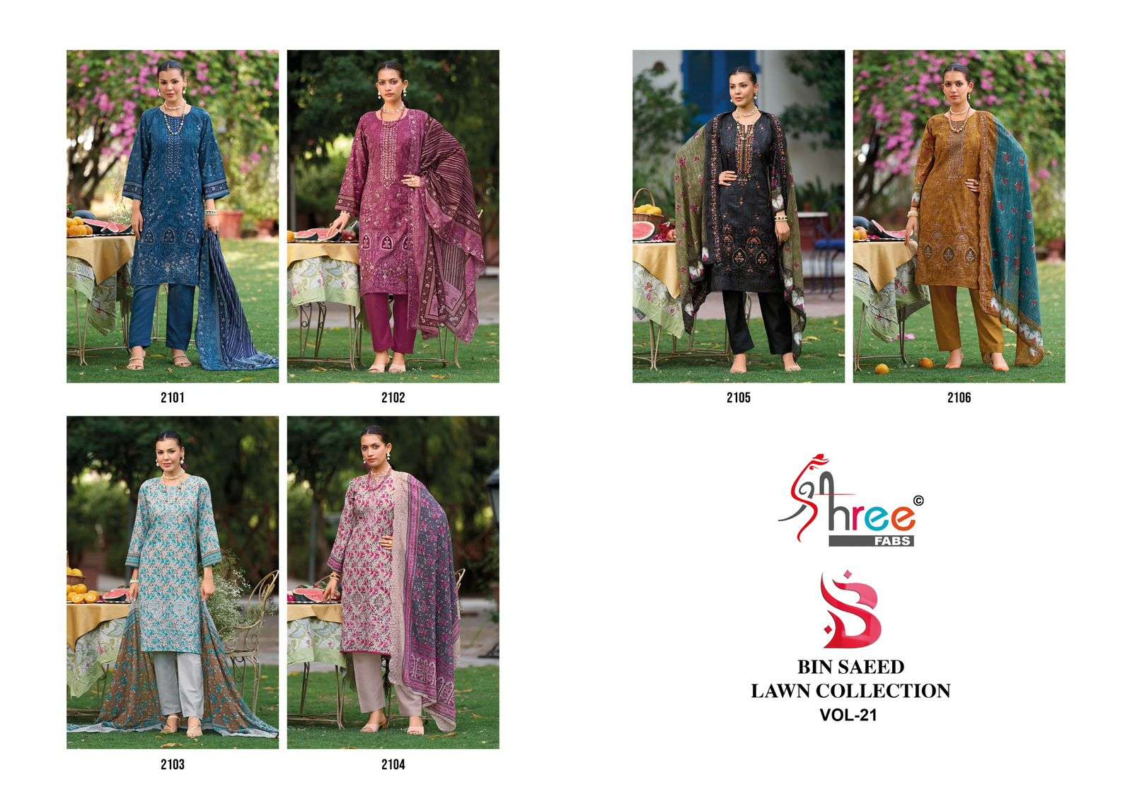 Shree Fabs Bin Saeed Lawn Collection Vol-21