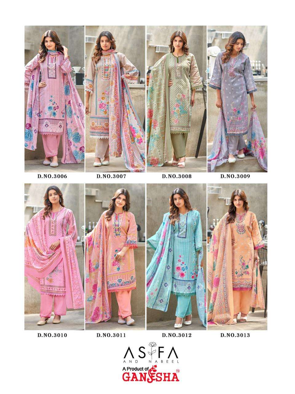 Ganesha Asifa Nabeel Vol-03 Cotton Pakistani Suit