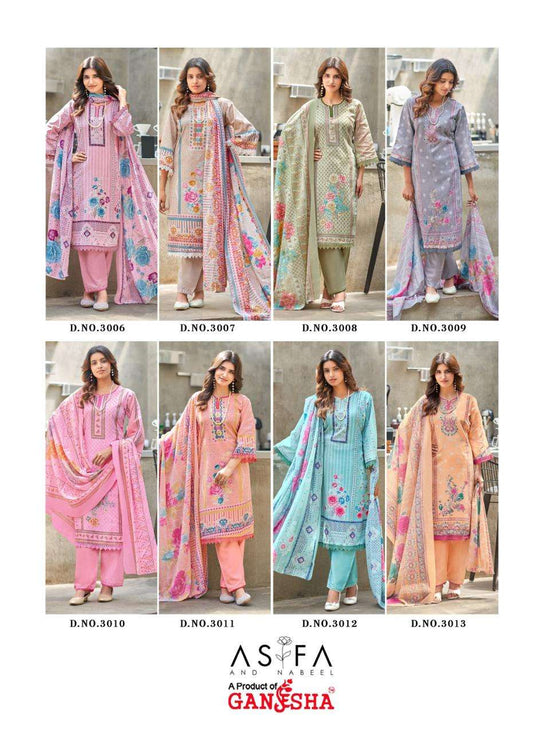 Ganesha Asifa Nabeel Vol-03 Cotton Pakistani Suit