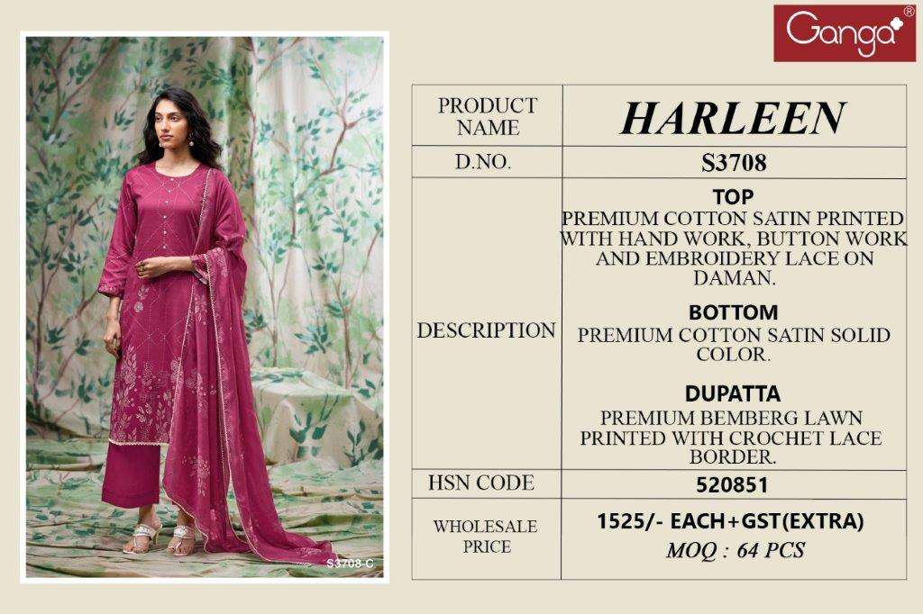 Ganga Fashion Harleen  (4 Pcs)