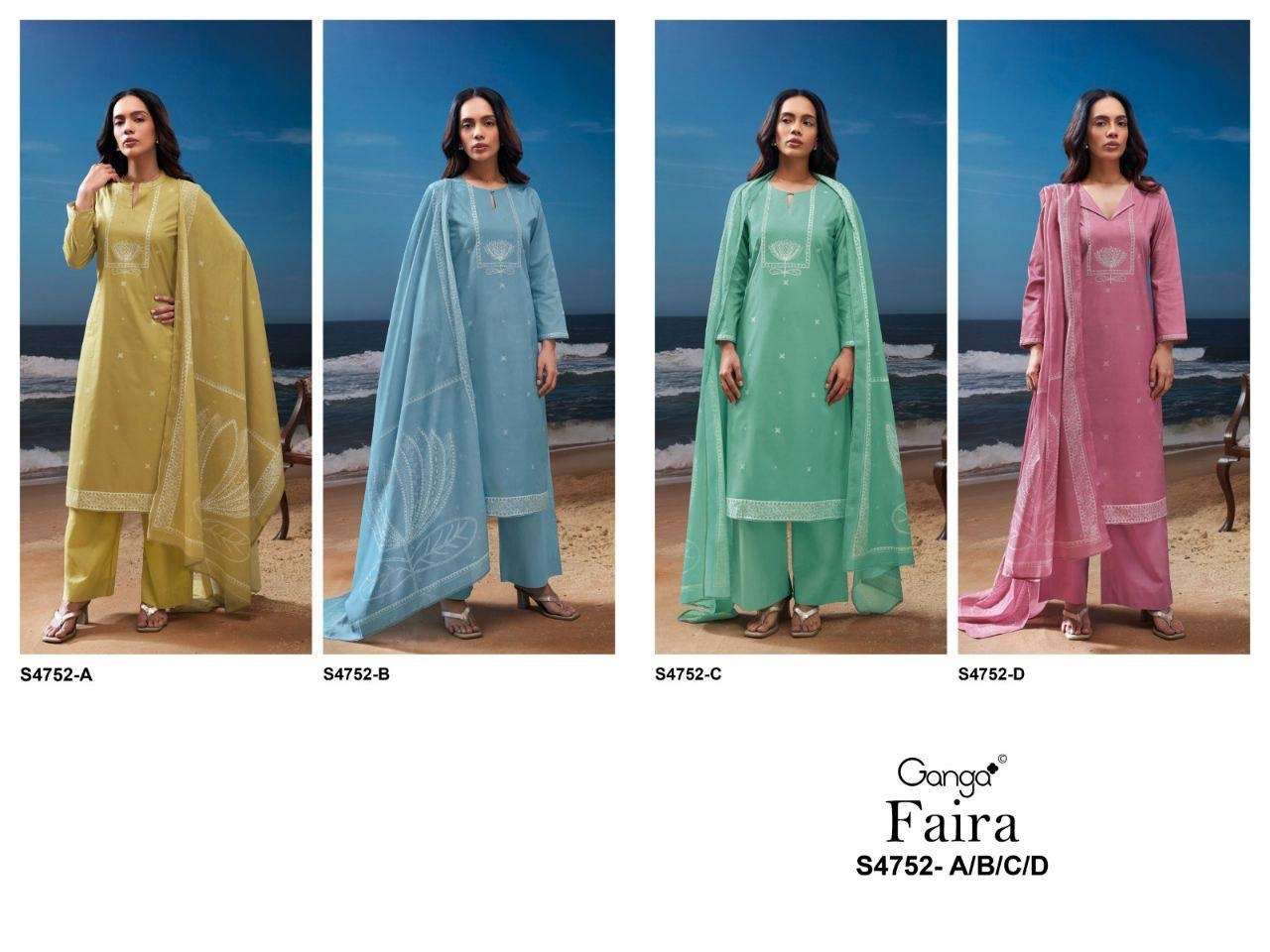 Ganga Fashion Faira 4752 Cotton Dress Material Wholesale