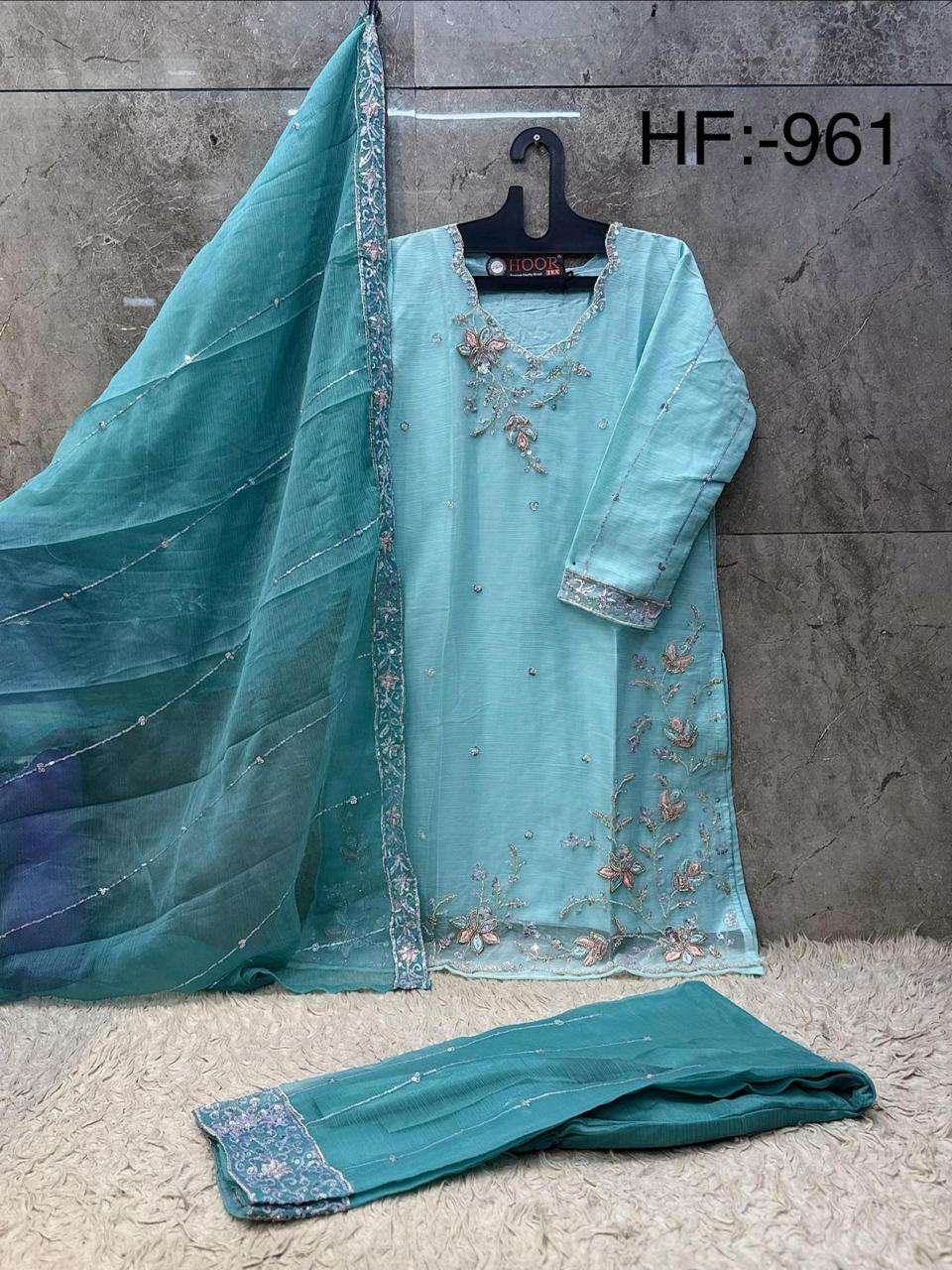 HOOR TEX HF-961 Chiffon Stitched Dress