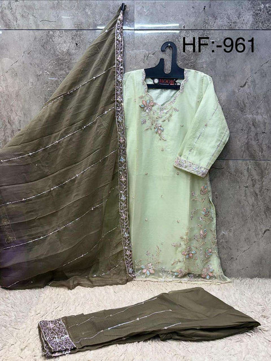 HOOR TEX HF-961 Chiffon Stitched Dress