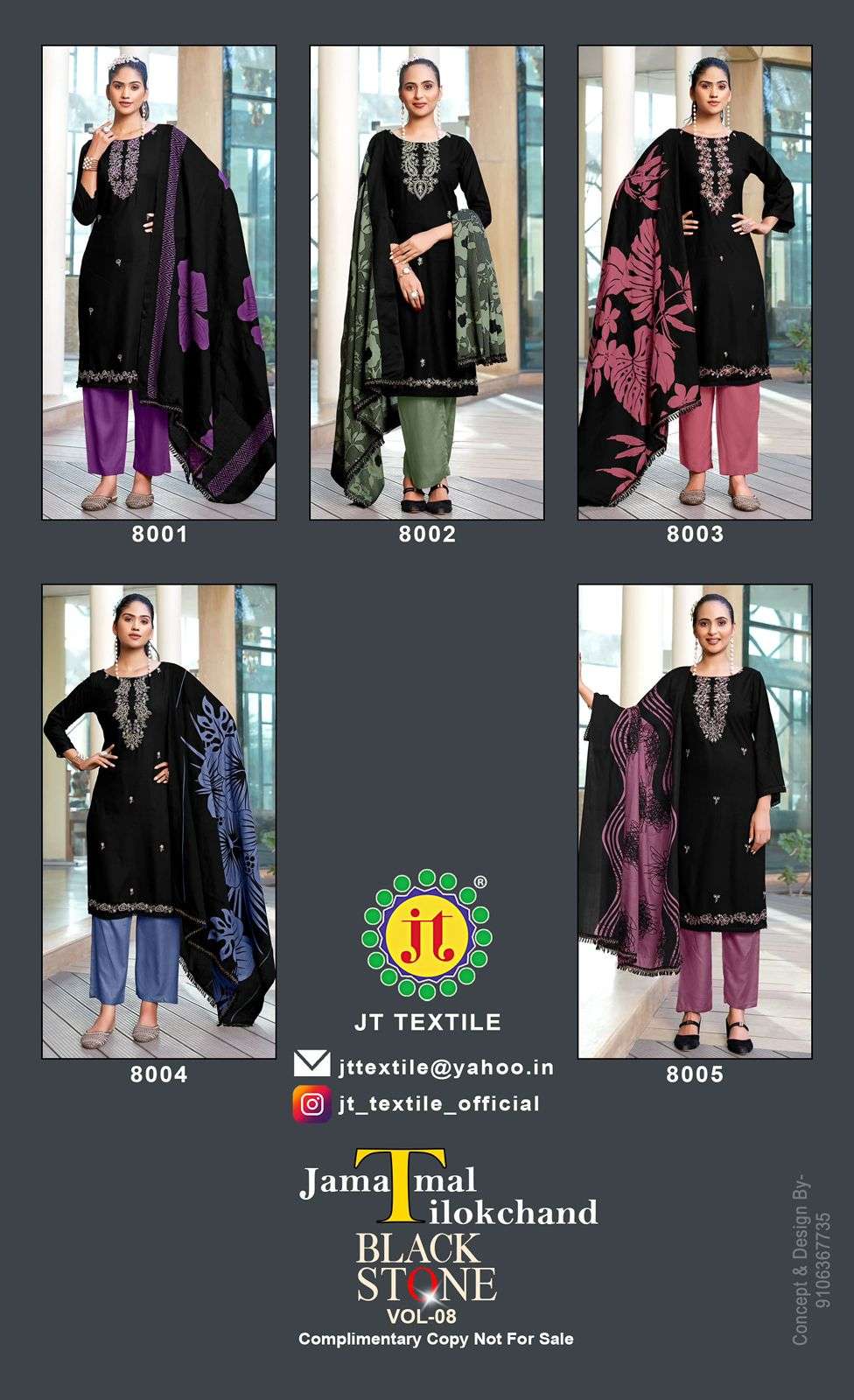 Jt Textile Black Stone Vol-08