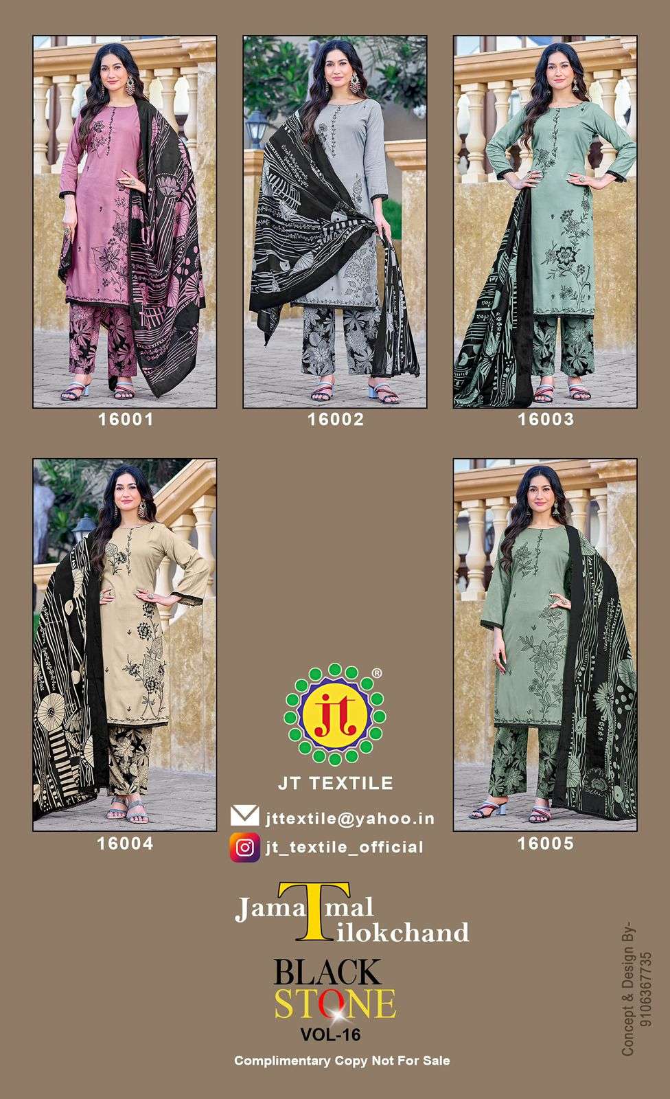 Jt Textile Black Stone Vol-16