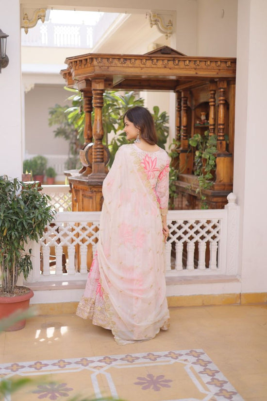 Ka 1243 Russian Silk Gown with Dupatta