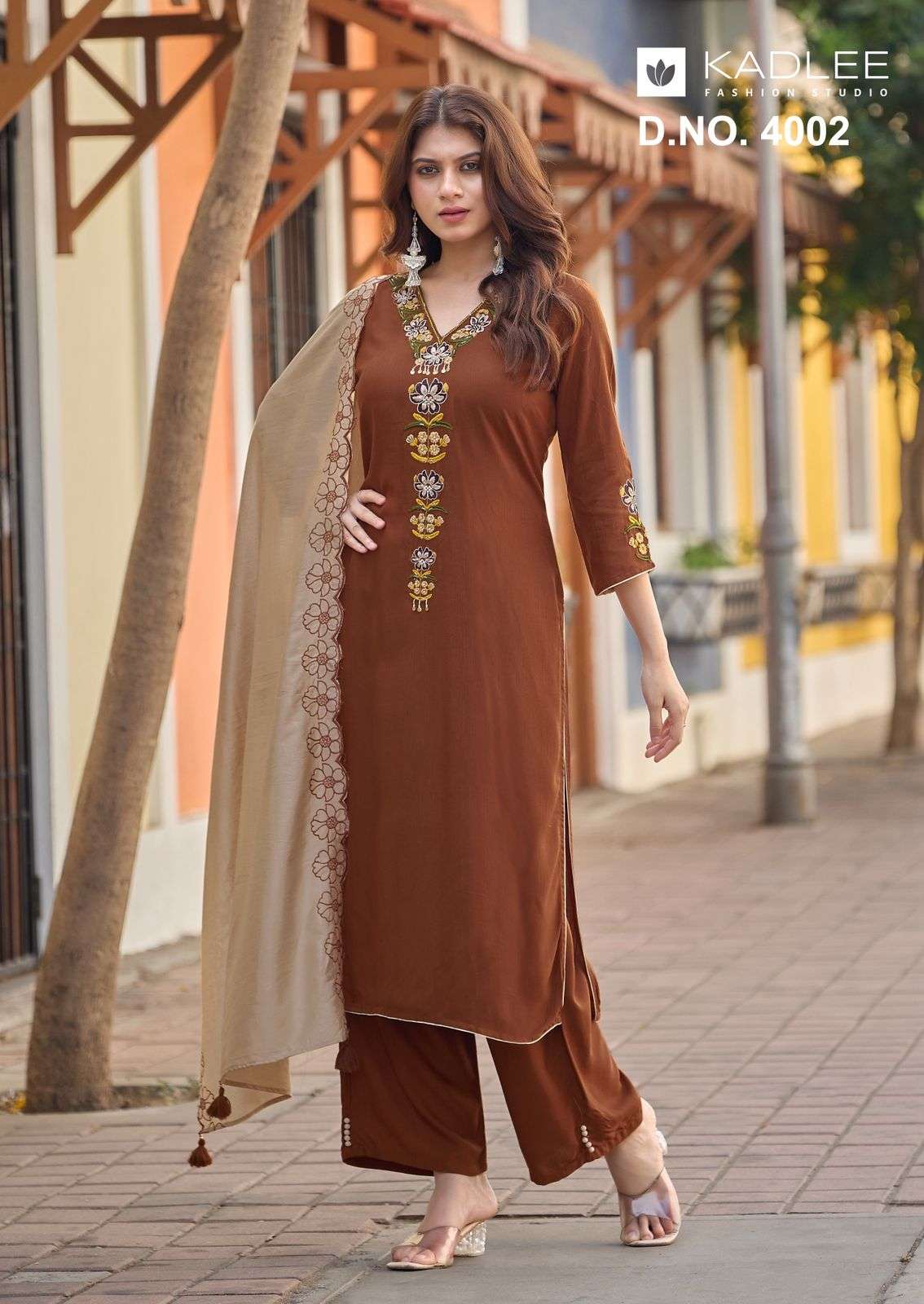 Kadlee Sangini Rayon Embroidered Salwar Suit Set