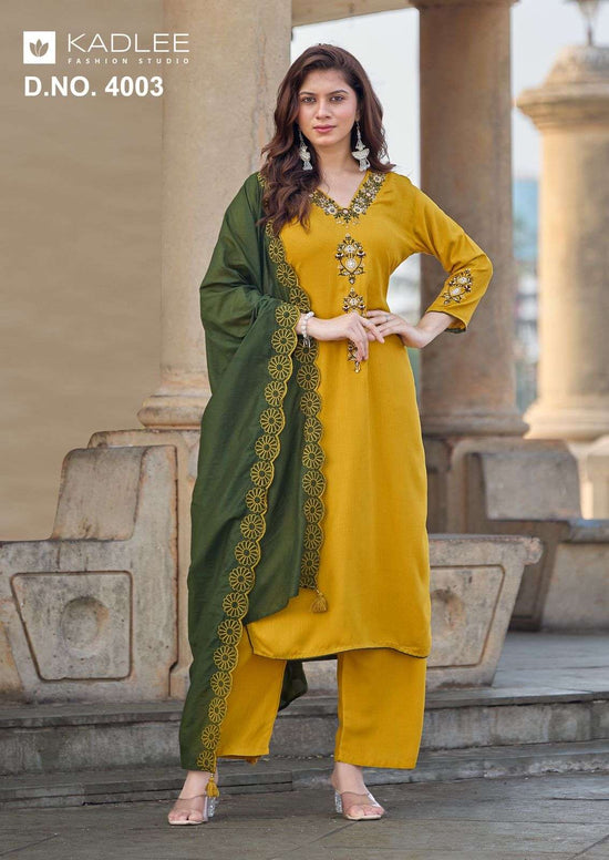 Kadlee Sangini Rayon Embroidered Salwar Suit Set