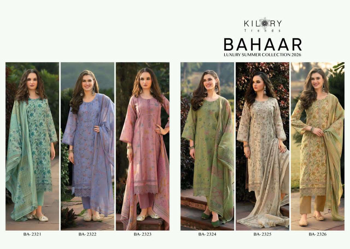 Kilory Bahaar Digital Printed Fancy Suit Dress Material Wholesale - Amrah Wholesale