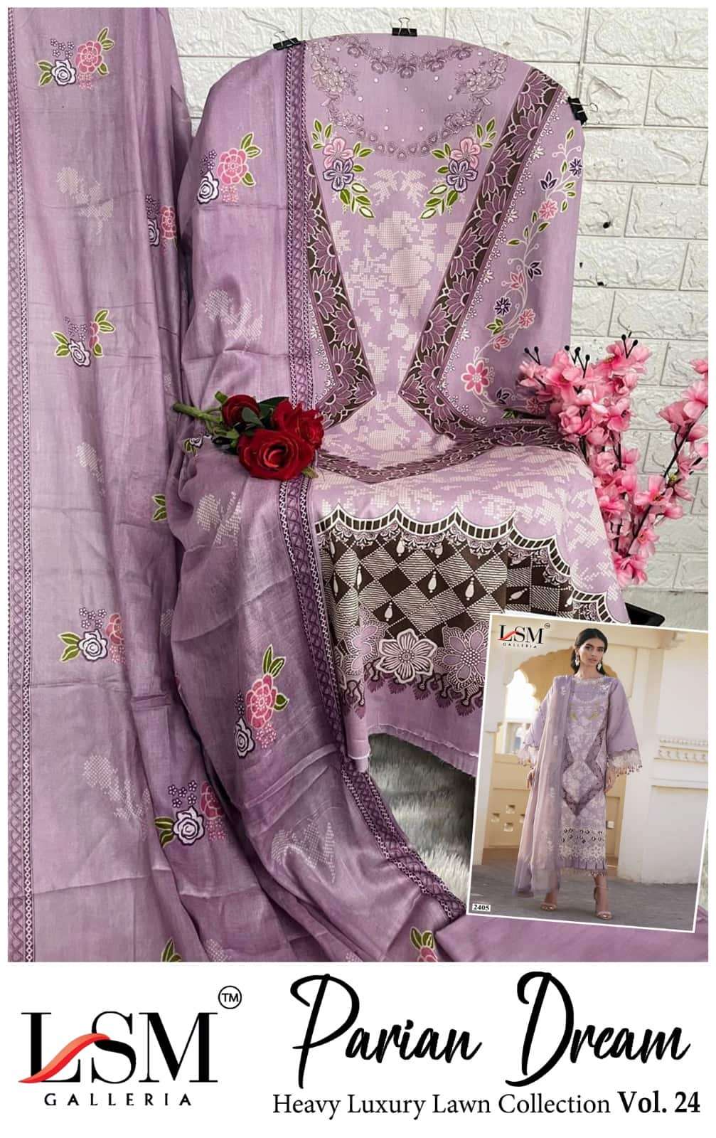 LSM Fabrics Parian Dream Vol 24 Pure Lawn Pakistani Suit