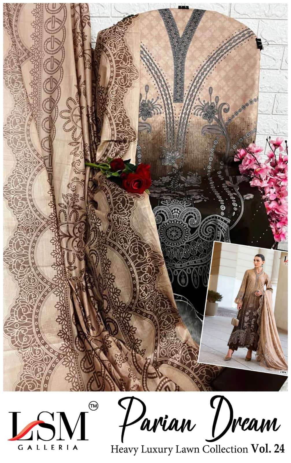 LSM Fabrics Parian Dream Vol 24 Pure Lawn Pakistani Suit