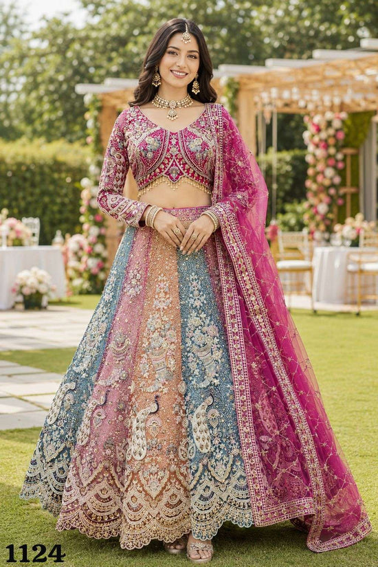 MRUDANGI MORNI VOL-9 Premium Net Heavy Resham Embroidered Lehenga