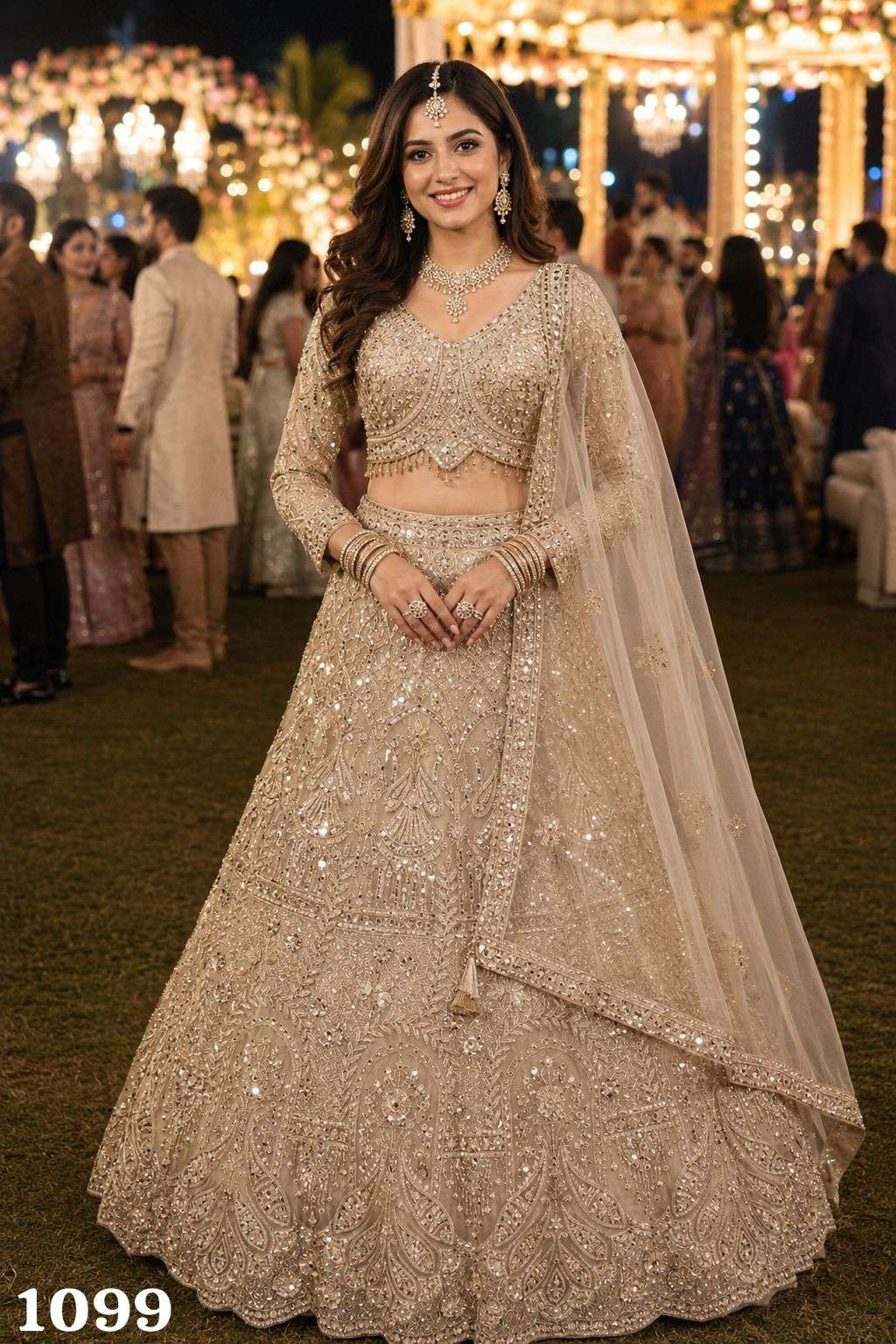 MRUDANGI DAHLEEZ Net Embroidered Lehenga Wholesale