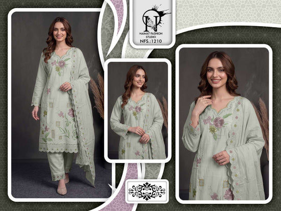 NAIMAT FASHION NFS-1210 Cotton Embroidery Hand Work Pakistani Suit Set