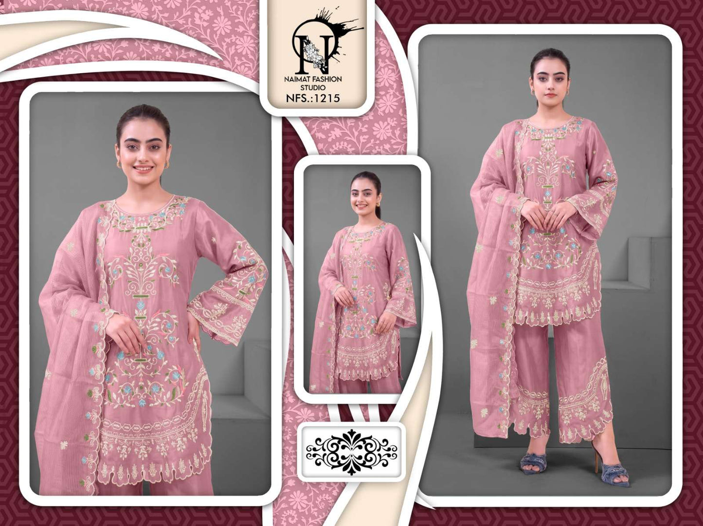 Naimat Fashion NFS - 1215 Chiffon Embroidery Pakistani Suit Set