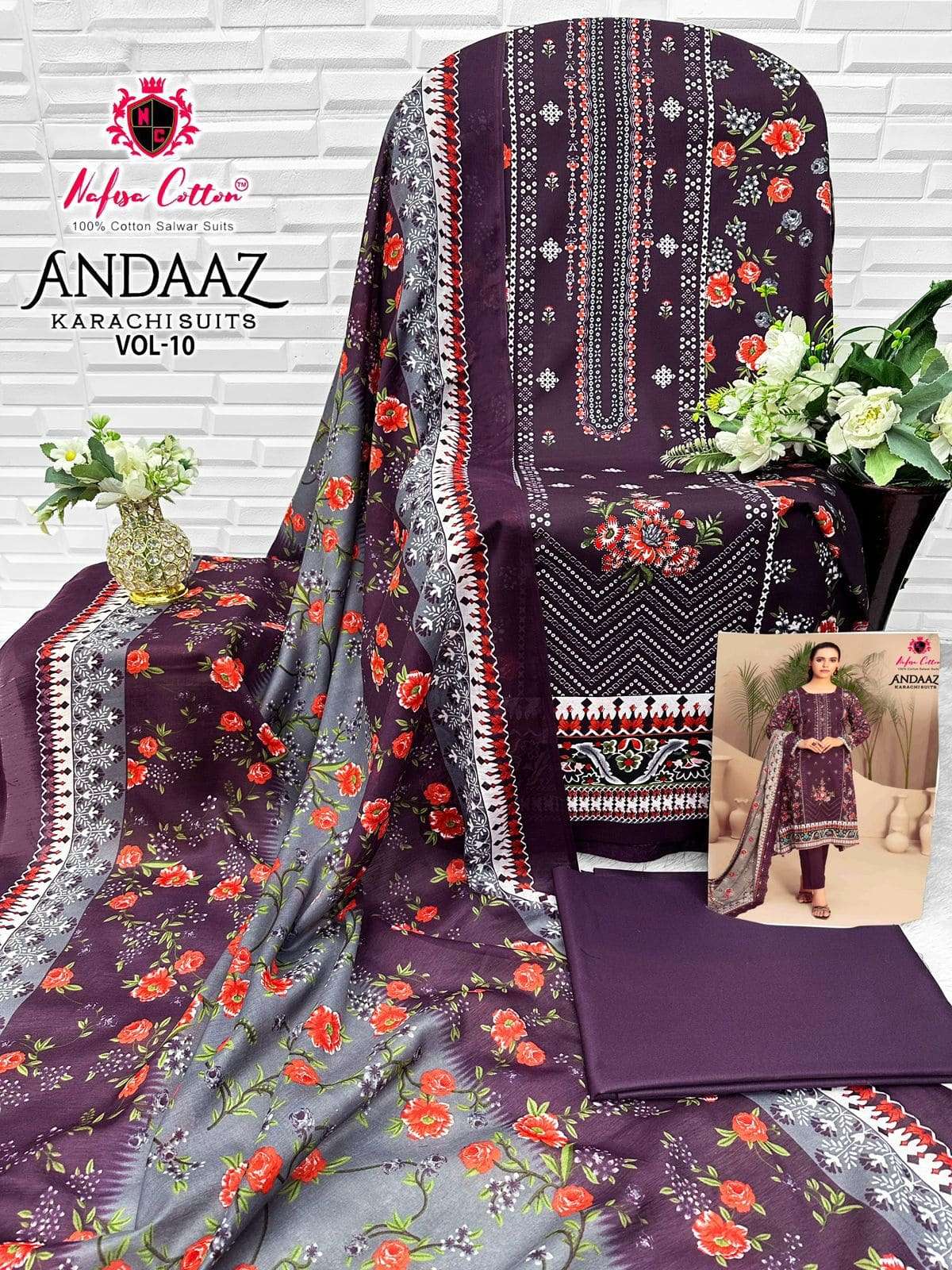 Nafisa Cotton Andaaz Karachi Suit Vol-10