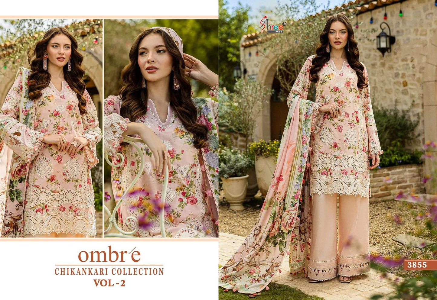 Shree Fab Ombre Chikankari Collection Vol-2  (8 Pcs)