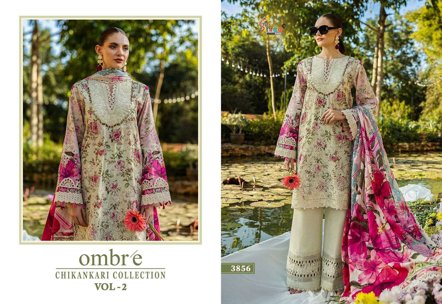Shree Fab Ombre Chikankari Collection Vol-2  (8 Pcs)