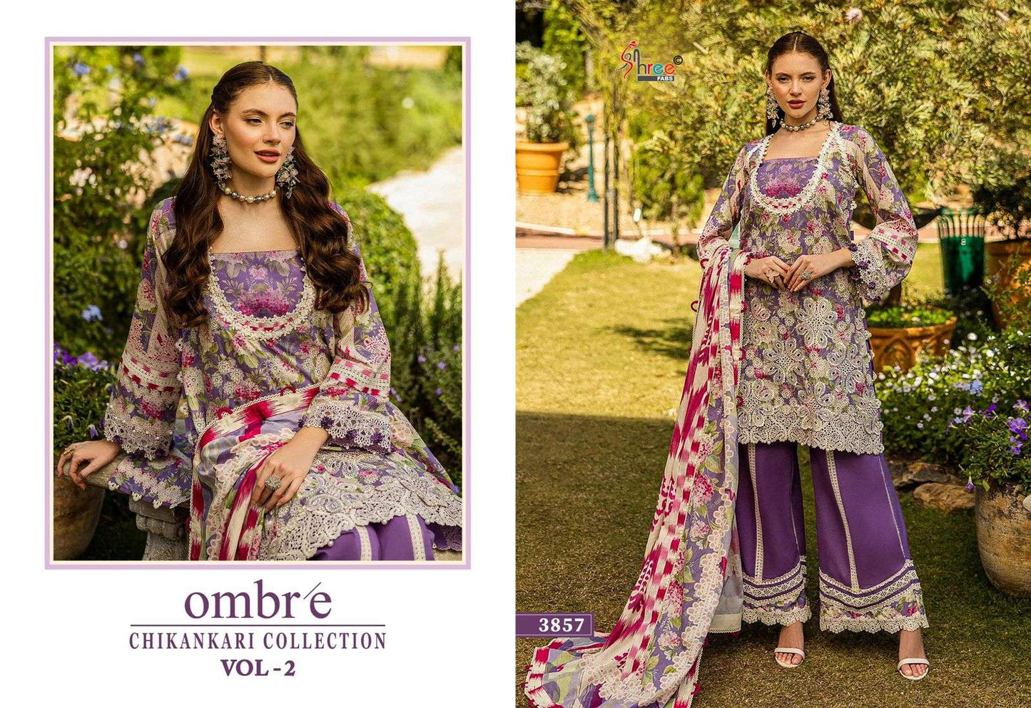 Shree Fab Ombre Chikankari Collection Vol-2  (8 Pcs)