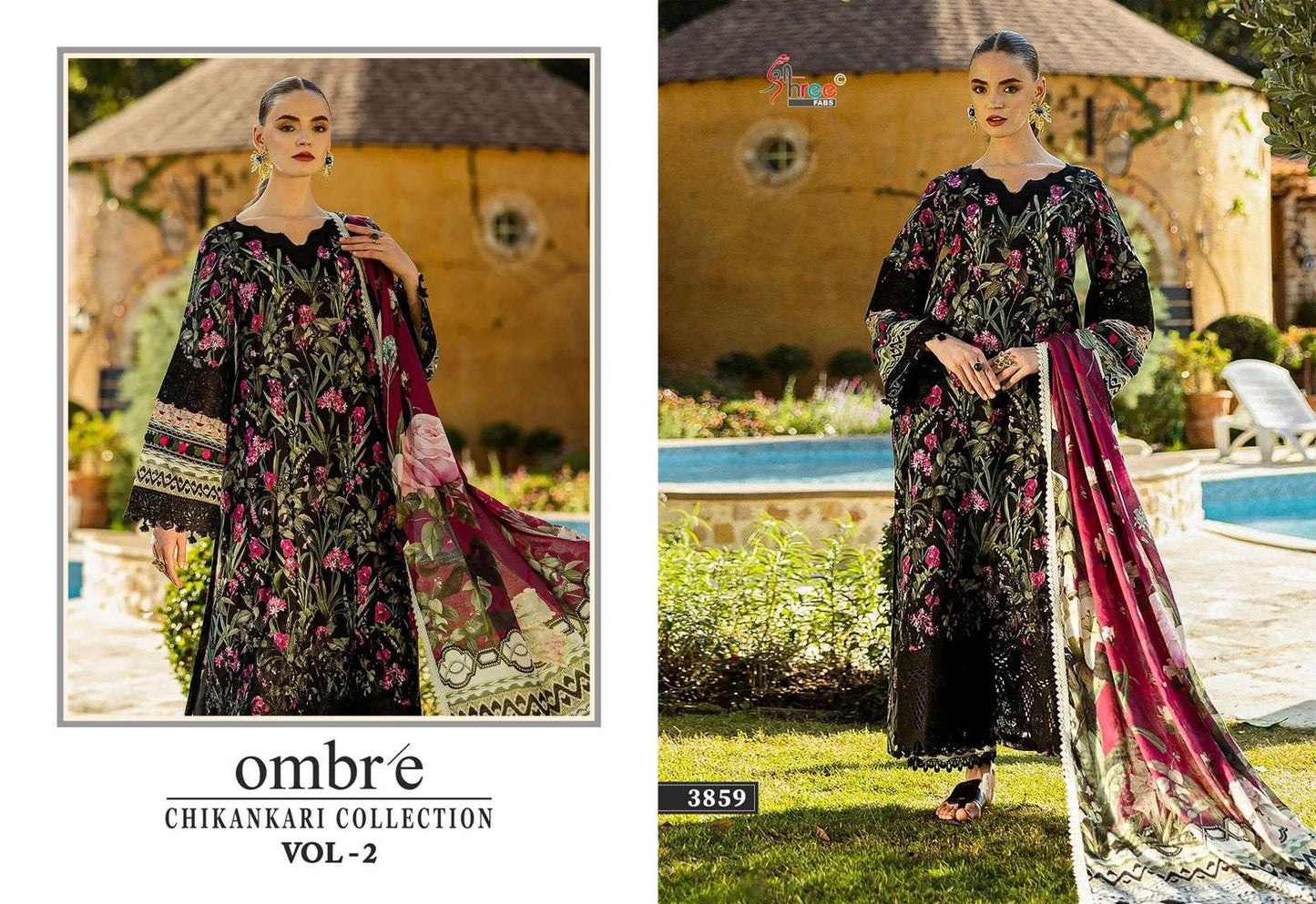 Shree Fab Ombre Chikankari Collection Vol-2  (8 Pcs)