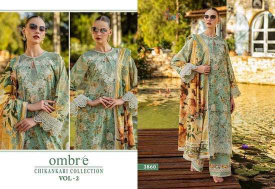 Shree Fab Ombre Chikankari Collection Vol-2  (8 Pcs)