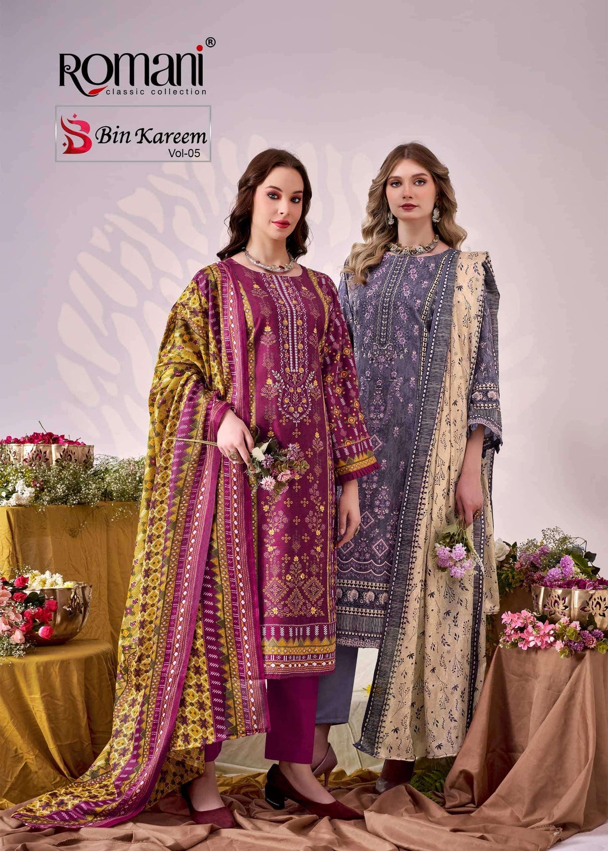 Romani Bin Saeed Vol 5 Cotton Dress Material Wholesale