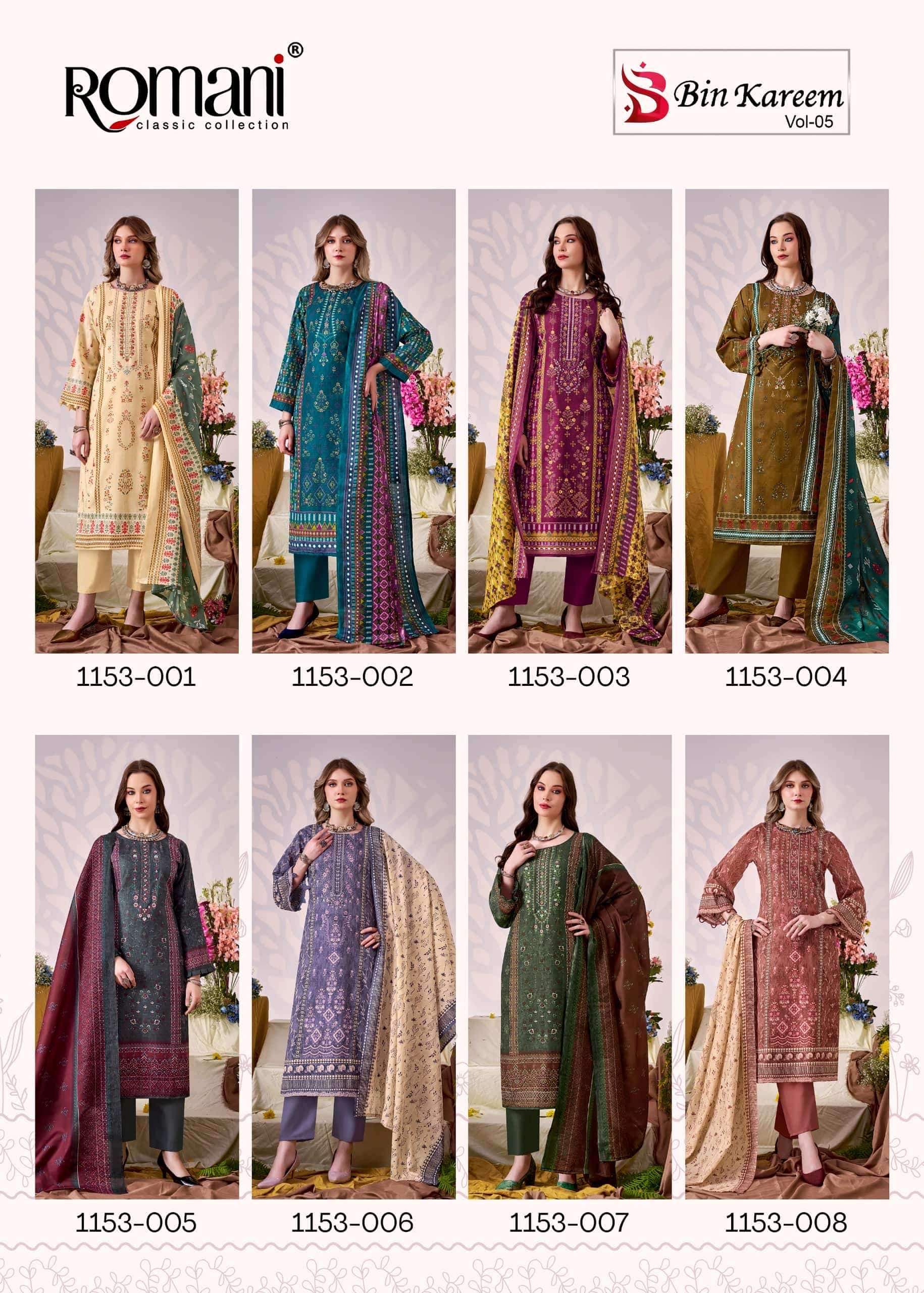 Romani Bin Saeed Vol 5 Cotton Dress Material Wholesale