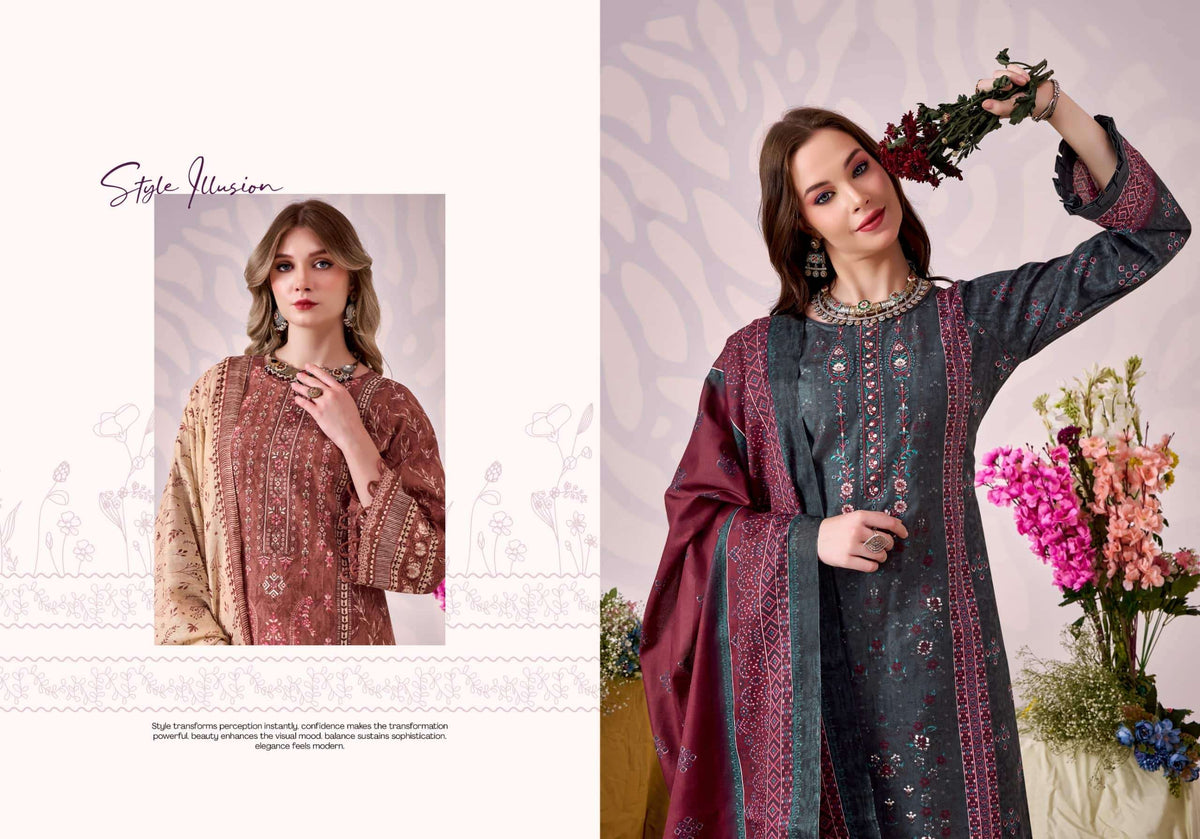 Romani Bin Saeed Vol 5 Cotton Dress Material Wholesale