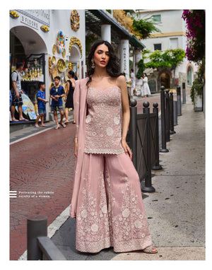 SAYURI ZARIYA Mal Silk Sharara Suit Set