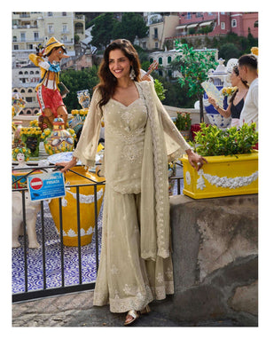 SAYURI ZARIYA Mal Silk Sharara Suit Set