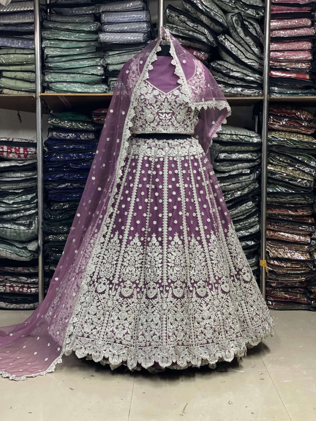 Senhora KB-1057 Net Embroidered Lehenga