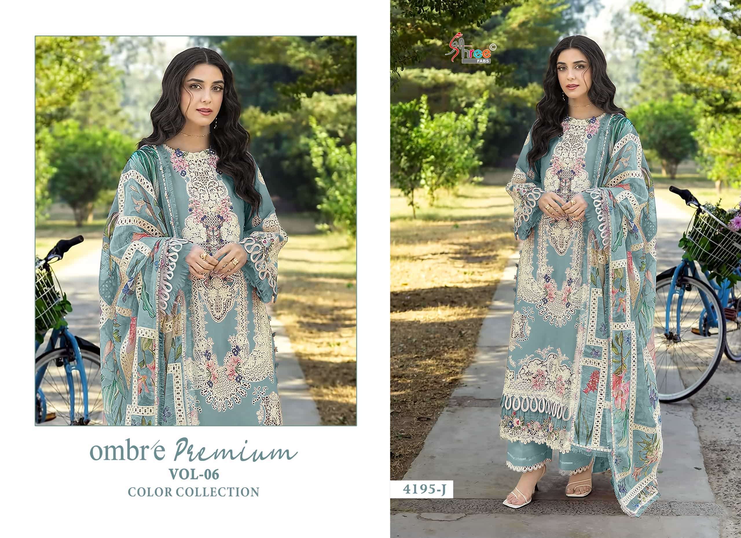 SHREE FAB Ombre Premium Vol-6 Cotton Embroidered Pakistani Suit