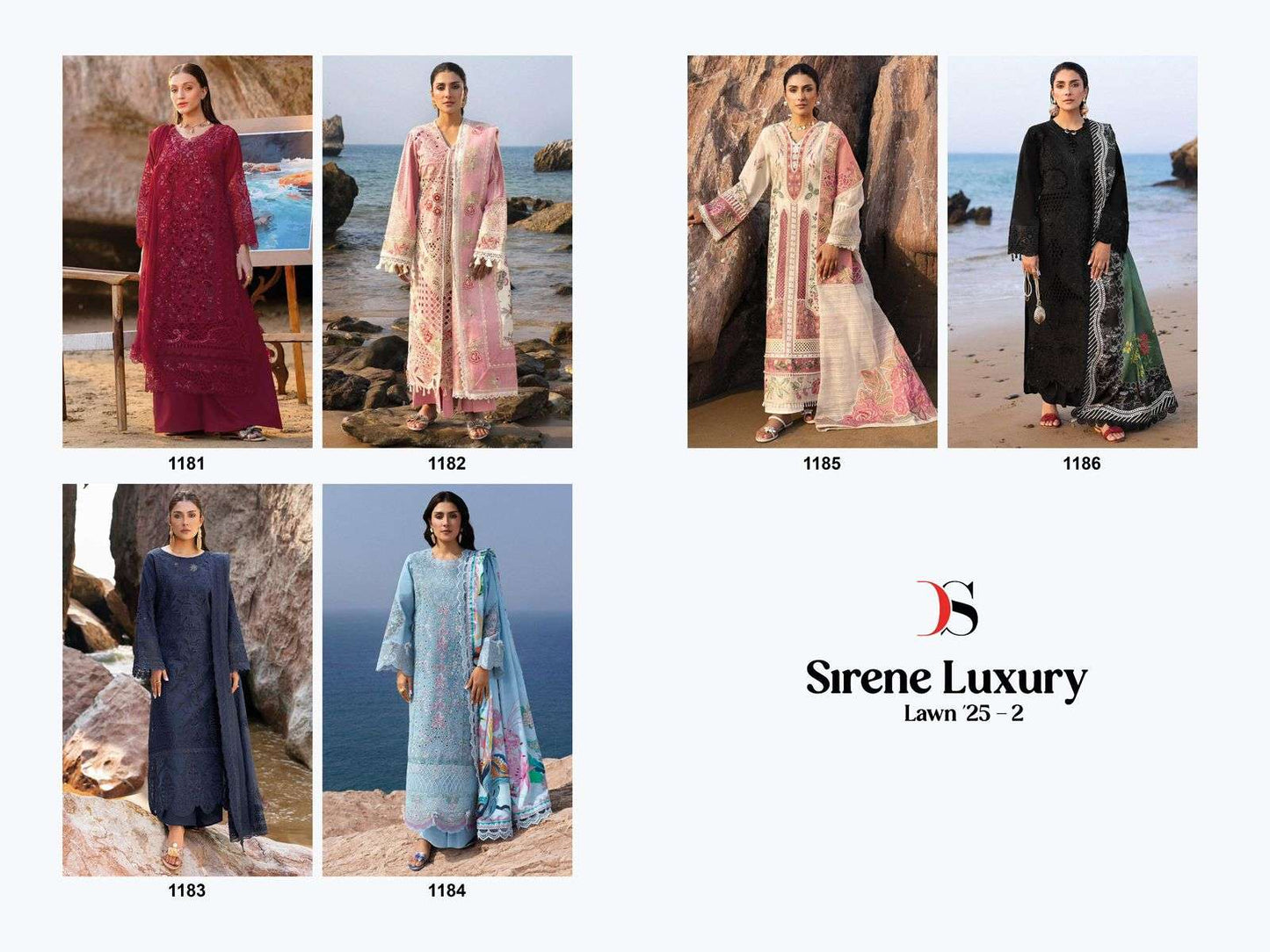 Deepsy Suit Sirene Luxury Lawn-25 Vol-02 (6 Pcs)