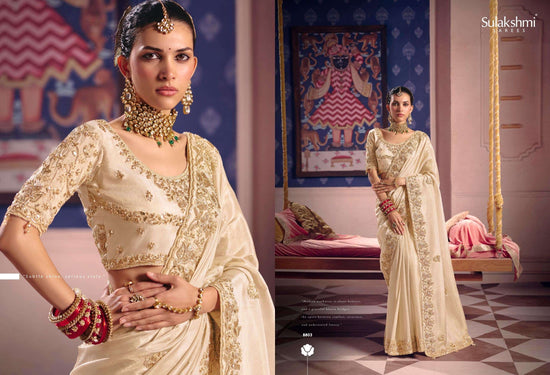 Sulakshmi Tarang Viscose Zari Tissue Embroidered Sarees