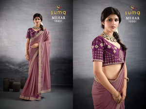 Suma Mehar Star Georgette Embroidery Printed Saree Collection