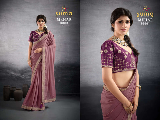 Suma Mehar Star Georgette Embroidery Printed Saree Collection