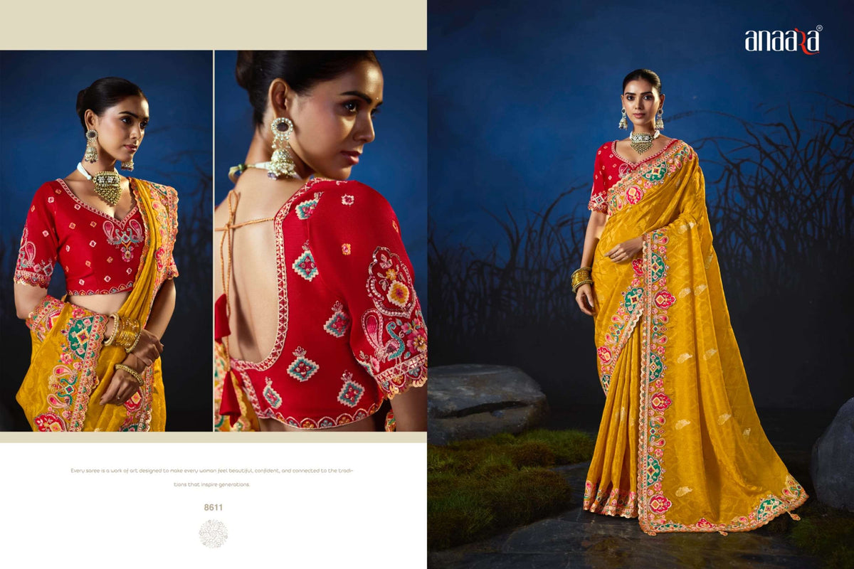 Tathastu Anaara 8600 Series Soft Silk Premium Embroidery Saree