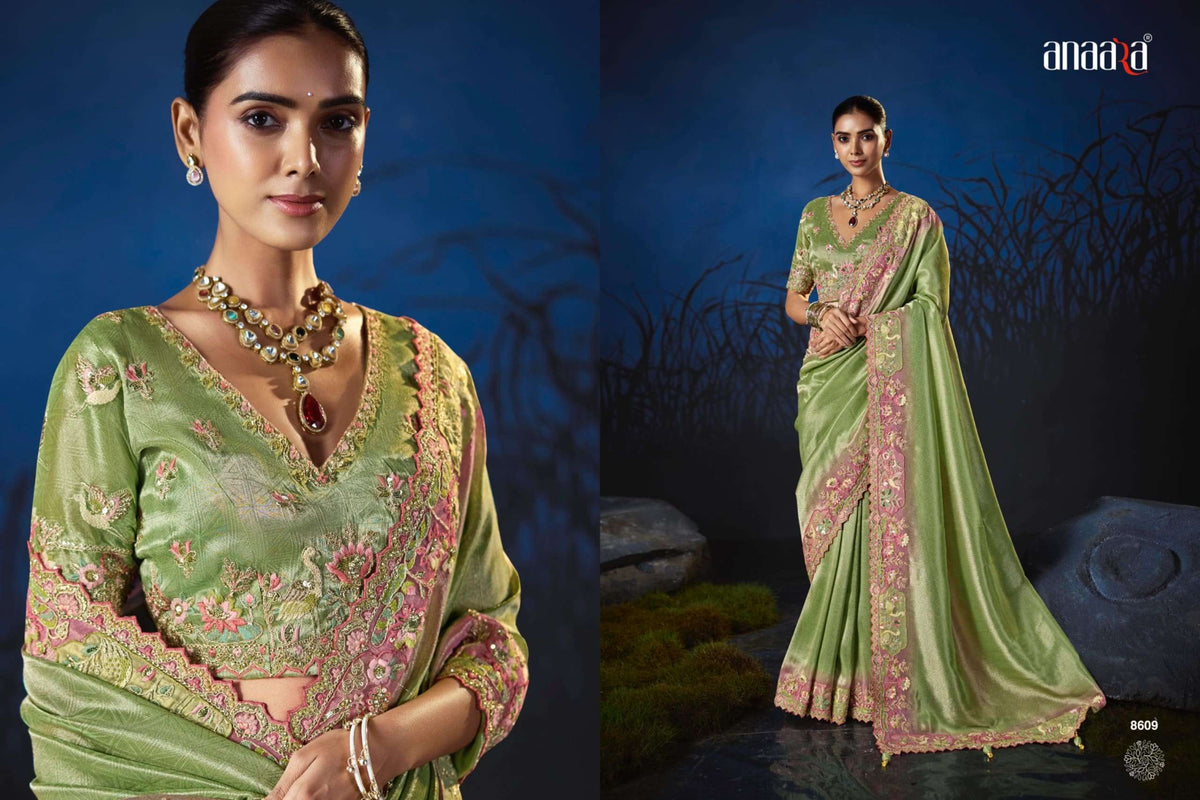 Tathastu Anaara 8600 Series Soft Silk Premium Embroidery Saree